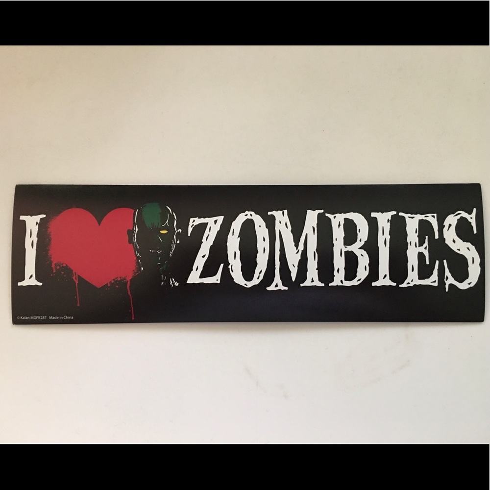 I LOVE ZOMBIES FRIDGE, CAR MAGNET